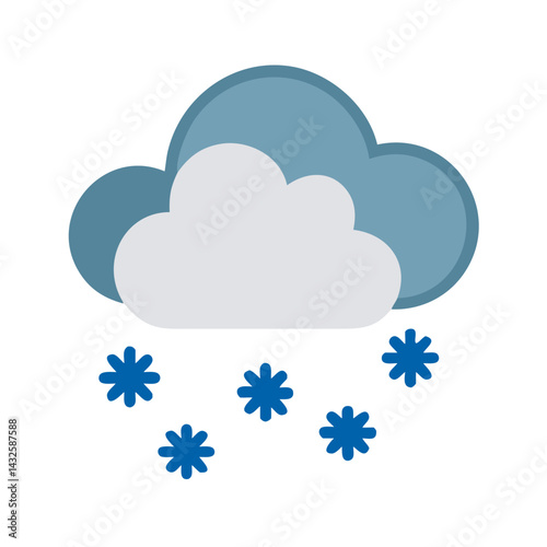Snow cloud vector icon, winter weather forecast symbol