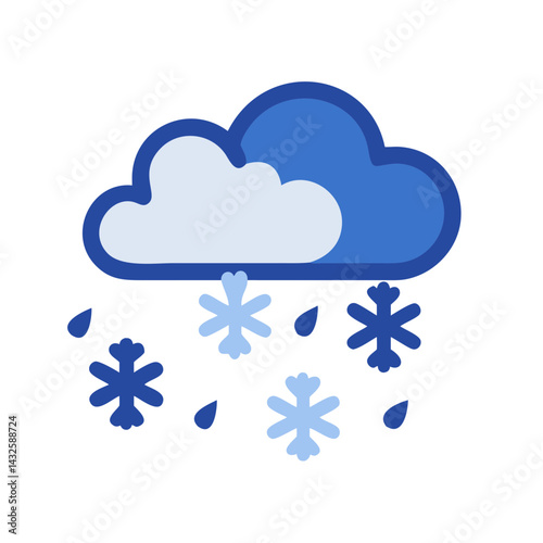 Snowy Cloud Icon Graphic Weather Forecast Elements Design