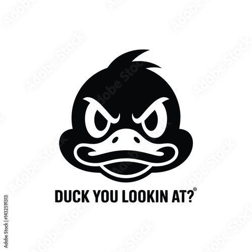 Angry duck face vector graphic black and white design suitable for t shirt design vector images