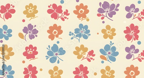 Wallpaper Mural Pastel Floral Seamless Pattern Design Delicate Flower Background for Spring and Summer Projects, Fabrics, Papers, and More Torontodigital.ca