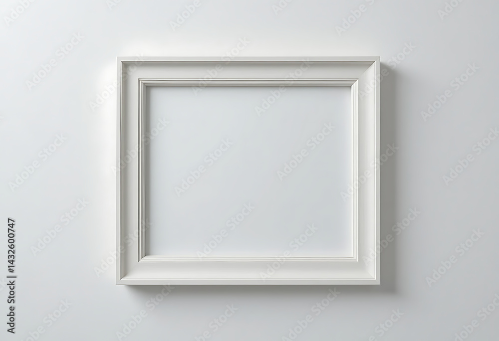 Elegant White Picture Frame on Minimalist Wall Elegant White Picture Frame on Minimalist Wall