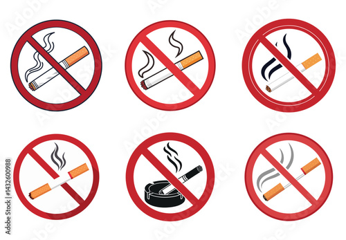 no smoking signs with white background