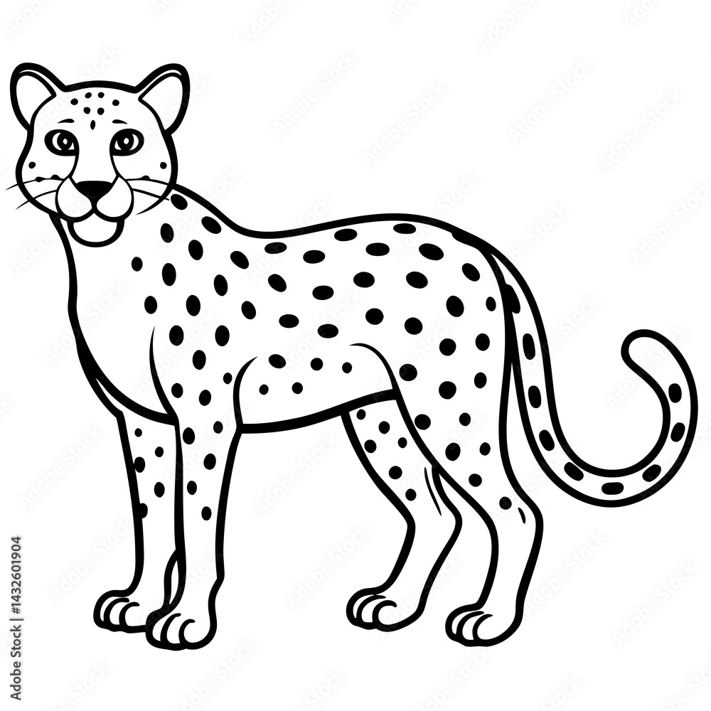 Fototapeta premium Abstract Cheetah Line Art Design