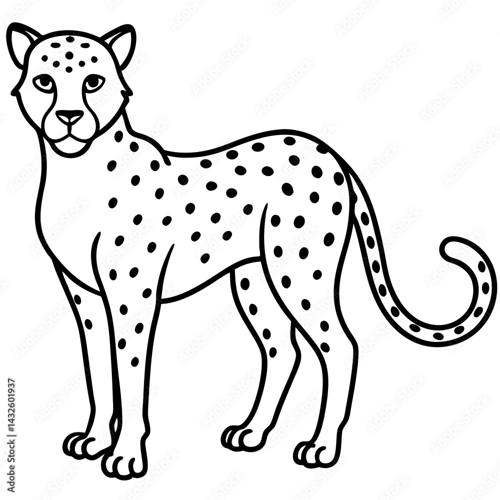Fototapeta premium Abstract Cheetah Line Art Design