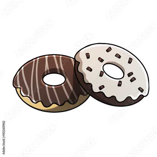 vector illustration of a chocolate donut