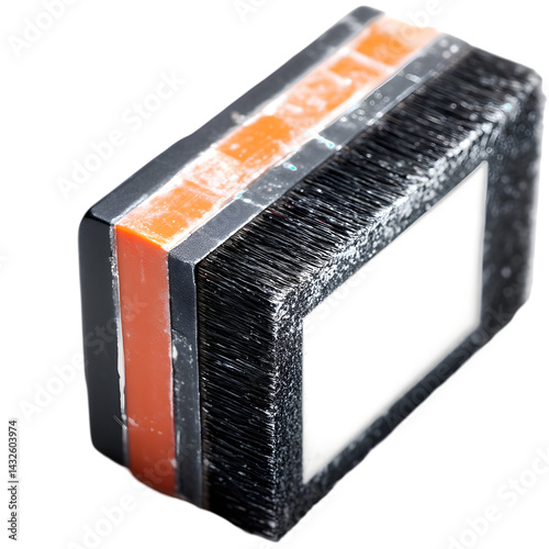 with sharpened edge and rubber grip on white background 