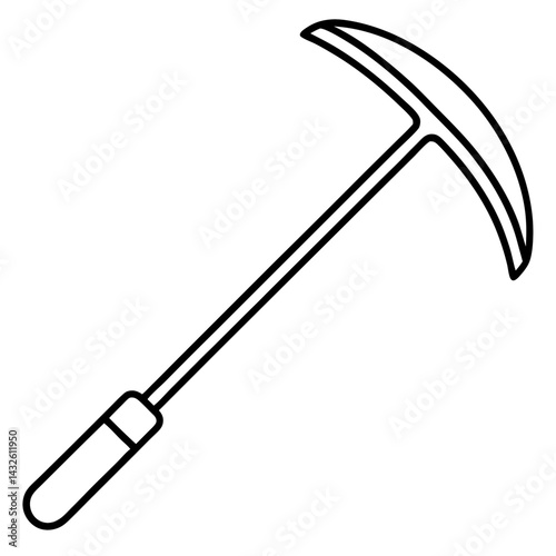Vector silhouette of a crowbar with a curved end and a long handle