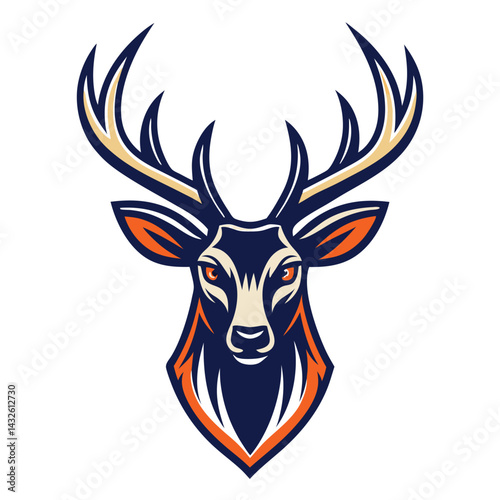 Deer head logo with antlers