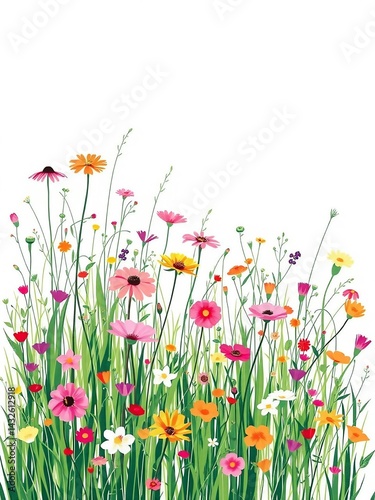 Bright and Cheerful Wildflowers Standing Tall