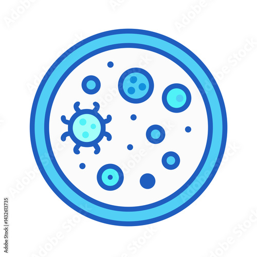 Petri dish containing bacteria, viruses and other microbes