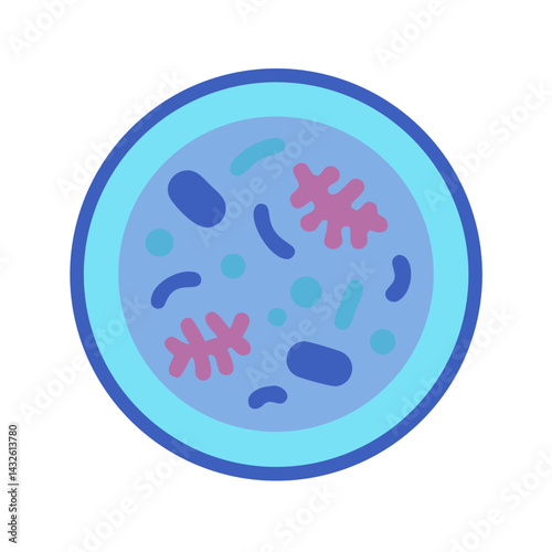 Petri dish culture with microbes, cells, bacteria, virus