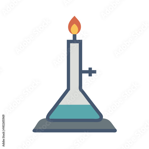 Bunsen burner vector illustration for science or education