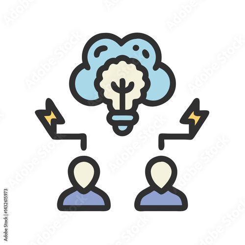 Teamwork Sharing Ideas: Brainstorming and Creative Collaboration