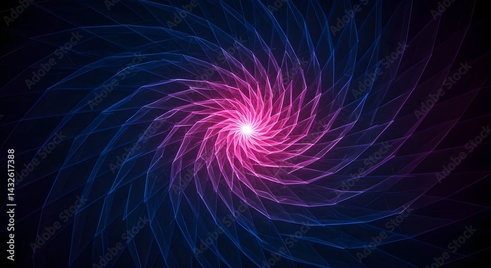 Abstract swirl of vibrant pink and blue hues creating a mesmerizing, hypnotic effect. Perfect for backgrounds or design projects.
