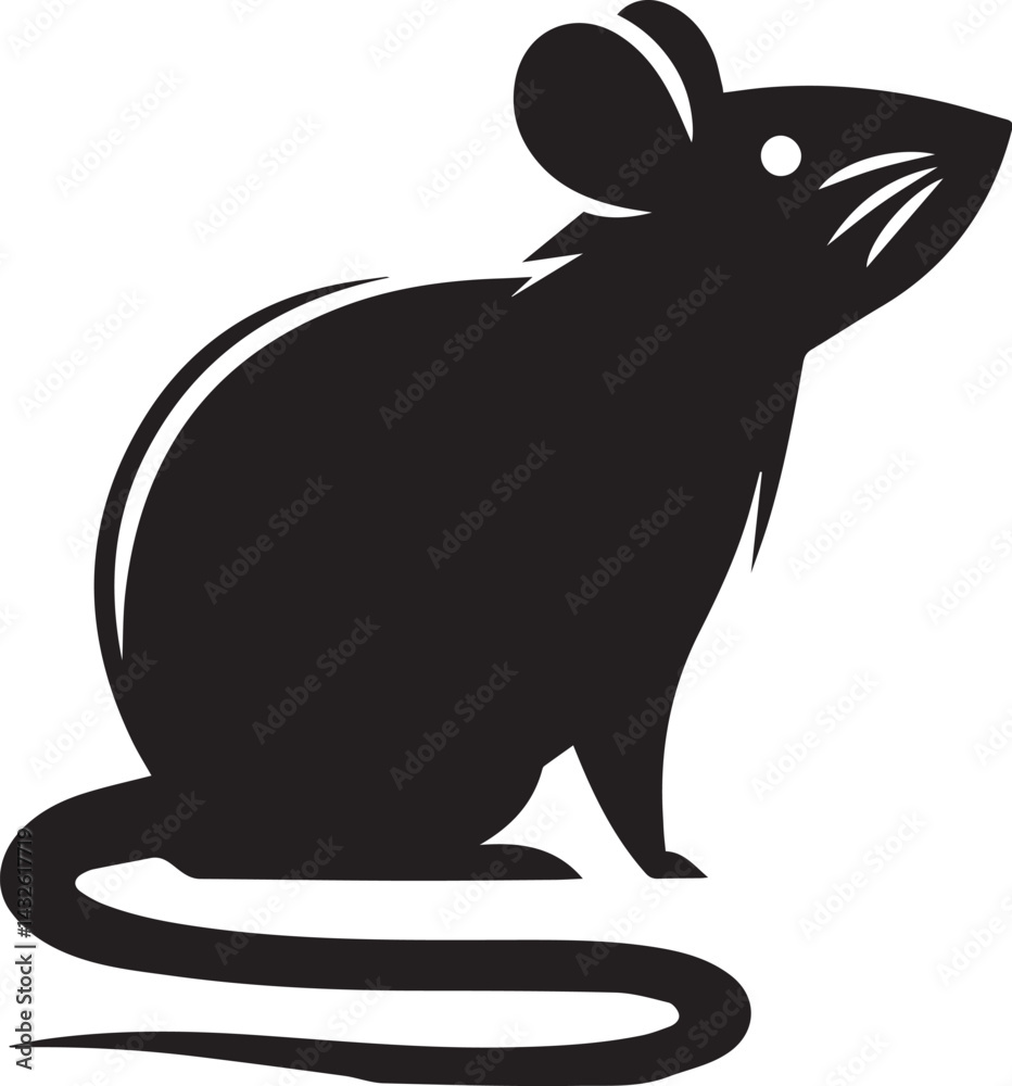 Obraz premium rat black silhouette icon. vector
