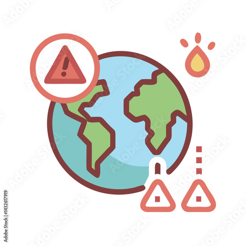 Global Warming Illustration, Danger to Earth, Climate Change