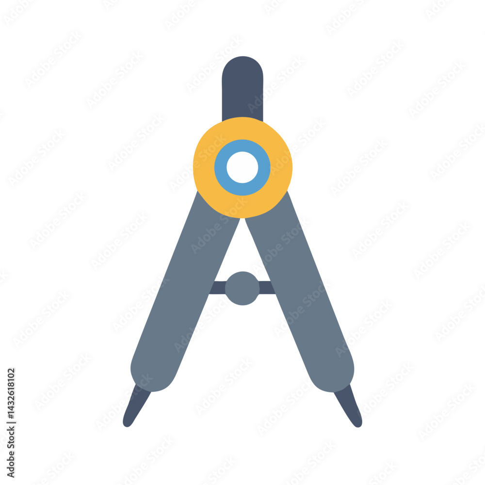 Drafting Compass Illustration on Black Background for Design Projects Drafting Compass Illustration on Black Background for Design Projects