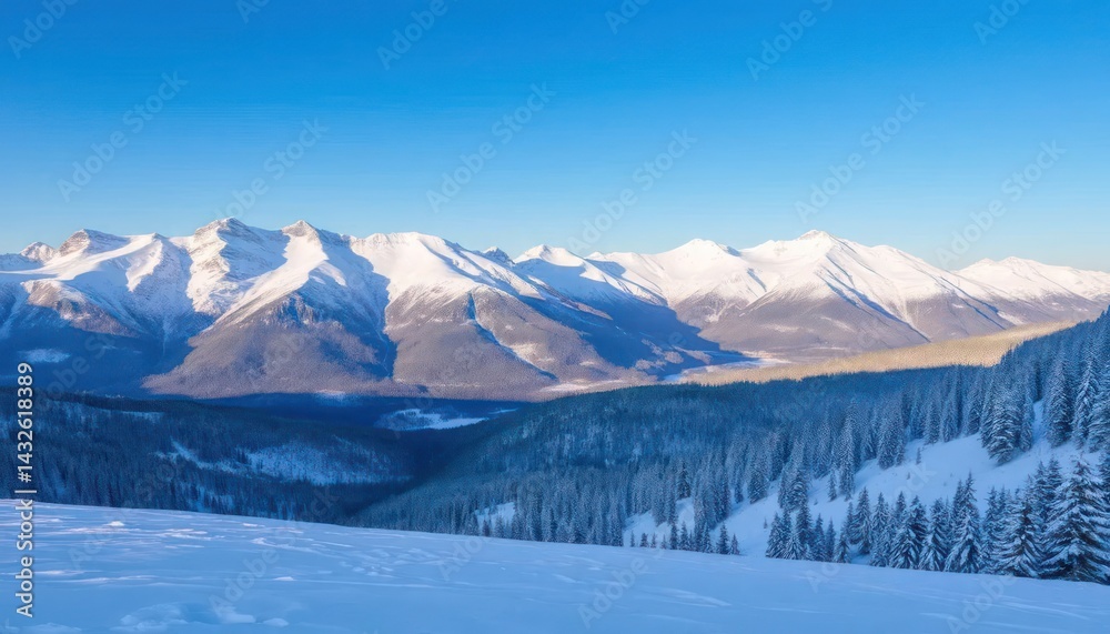 Snowy Mountain Range Panorama Snowy Mountain Range Panorama