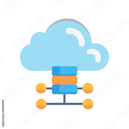 Cloud Computing and Data Storage Icon for Websites