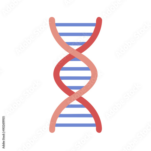 Stylized DNA Double Helix on Black Background Illustration