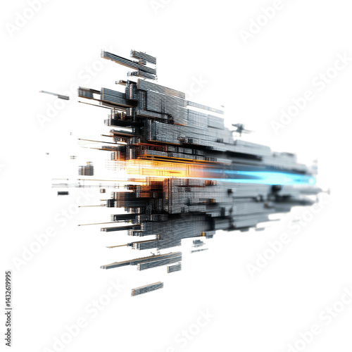 Abstract Digital Data Stream Futuristic Technology Background