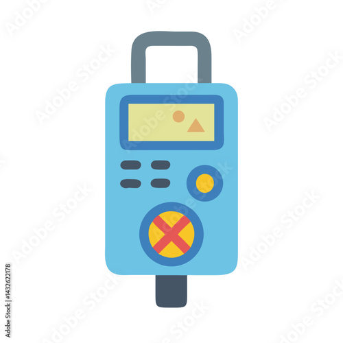 Cartoon light meter icon illustration on black background
