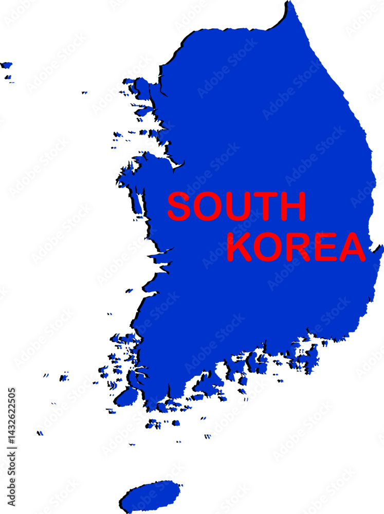 Fototapeta premium South Korea Map And Flag Brush Design Image