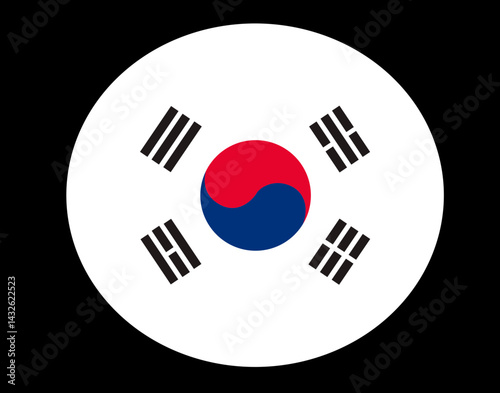 South Korea Map And Flag Brush Design Image