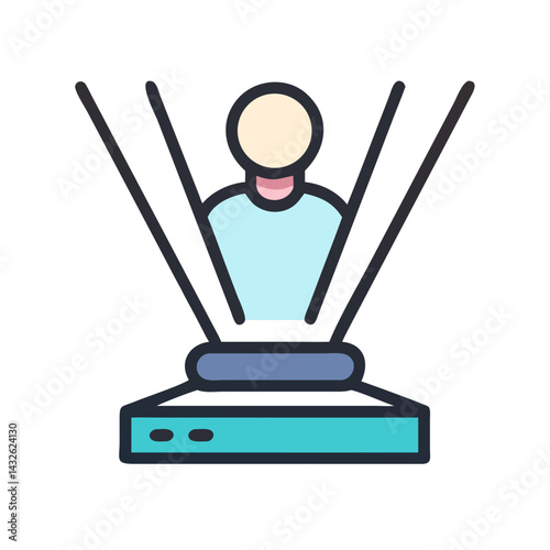 Hologram projection icon, futuristic technology visualization concept
