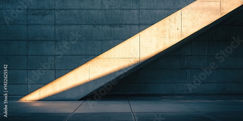 Illuminated Concrete Diagonal: Architectural Design and Light Play in Modern Structure