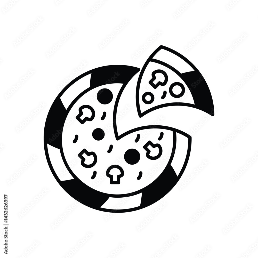 Obraz premium Pizza icon vector stock illustration