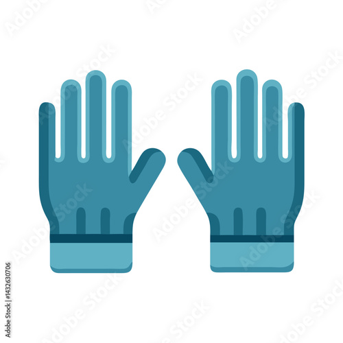 Teal Cleaning Gloves Protection Isolated on a Black Background