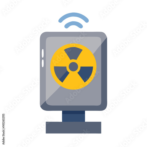 Radioactive sensor device icon with wireless signal