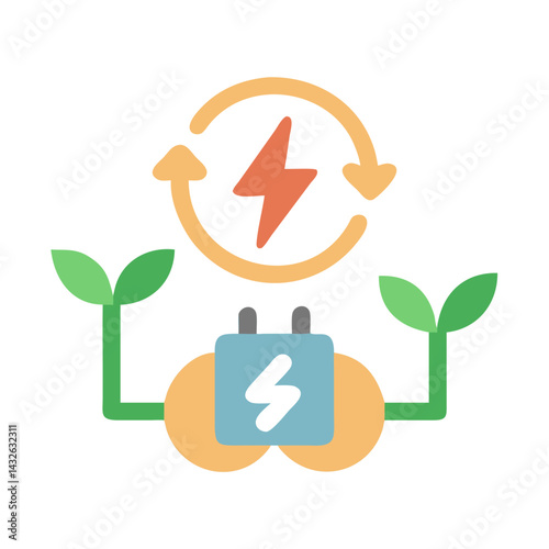 Renewable Energy Icon: Sustainable Power and Green Growth