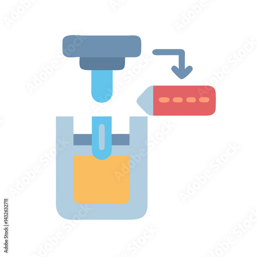 Material Depositing Through Automated Machine on Black Background
