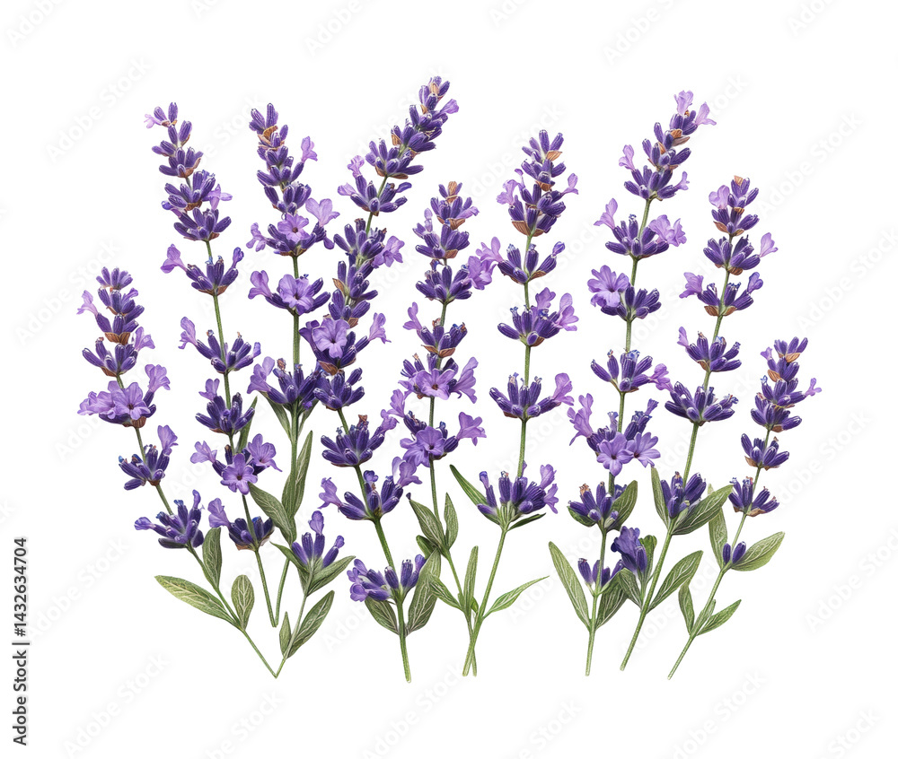 Naklejka premium Lavender flower blooms nature garden botanical serene view isolated on transparent background