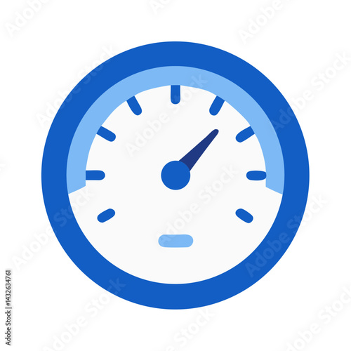 Blue Gauge Icon: Speed, Measurement, Performance, and Metrics
