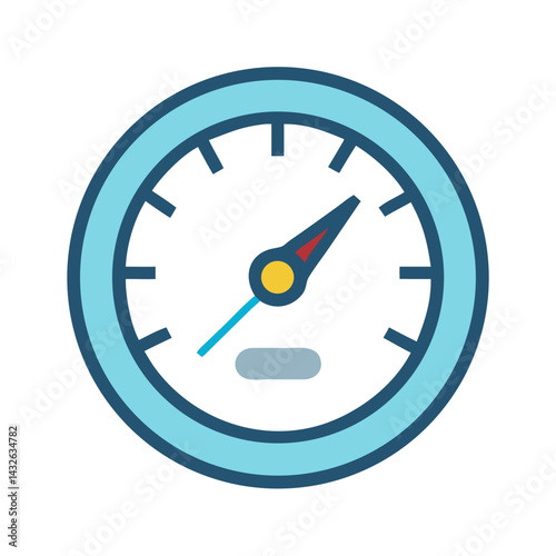 Blue and Black Speedometer Illustration for Icons, Designs