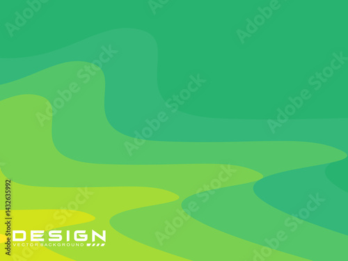 Green wave vector abstract background flat design stock illustration. Green gradient colorful geometric abstract background and green wave pattern background. Green Wave Background.