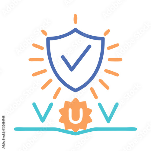 UV protection shield with tick for sun protection