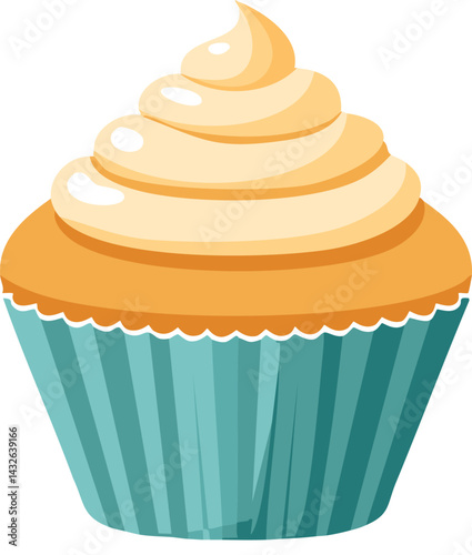 vector illustration of a cupcake
