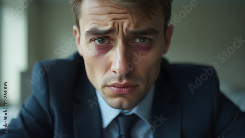 man look stressed by work