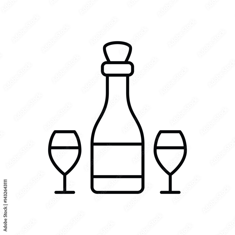 Wine icon vector stock illustration Wine icon vector stock illustration