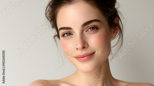 Portrait beautiful young woman with clean fresh skin.