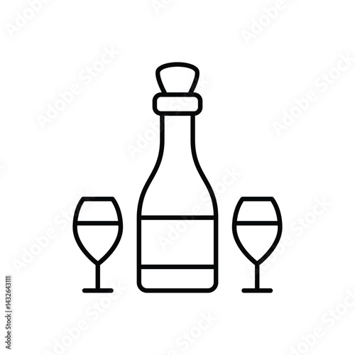Wine icon vector stock illustration