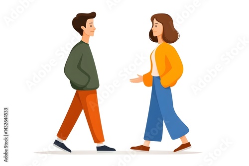 A man and a woman are walking together