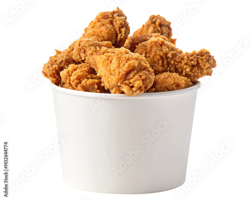 Bucket of Crispy Fried Chicken Isolated on transparent Background