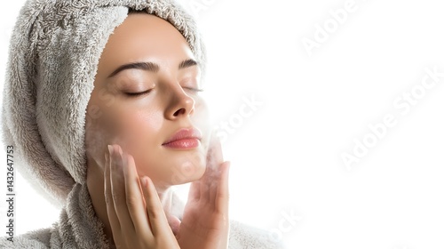 A woman with a towel wrapped around her head