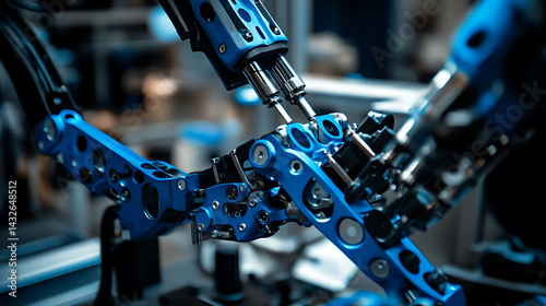 A robotic arm assembling precision robotic arms for automated factories in a robotics lab, cutting-edge actuators being installed for enhanced movement, Industrial-tech style