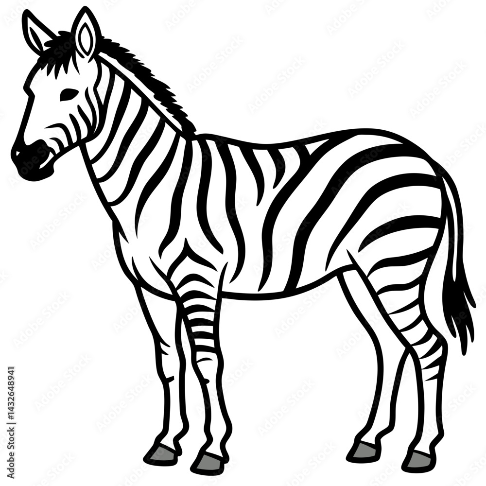 Fototapeta premium Detailed Zebra Line Drawing
